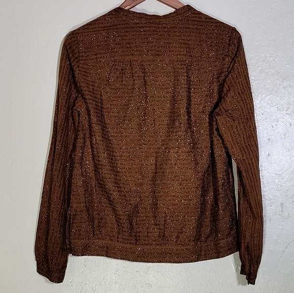 Anne Willi Glitter Brown Women's Top - Picture 2 of 6